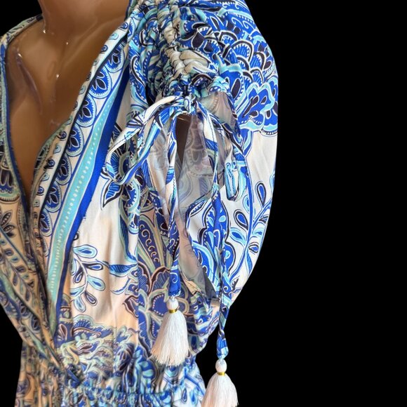 LA BLANCA BEYOND THE PACIFIC V-NECK COVER UP DRESS size L/XL - Picture 4 of 7